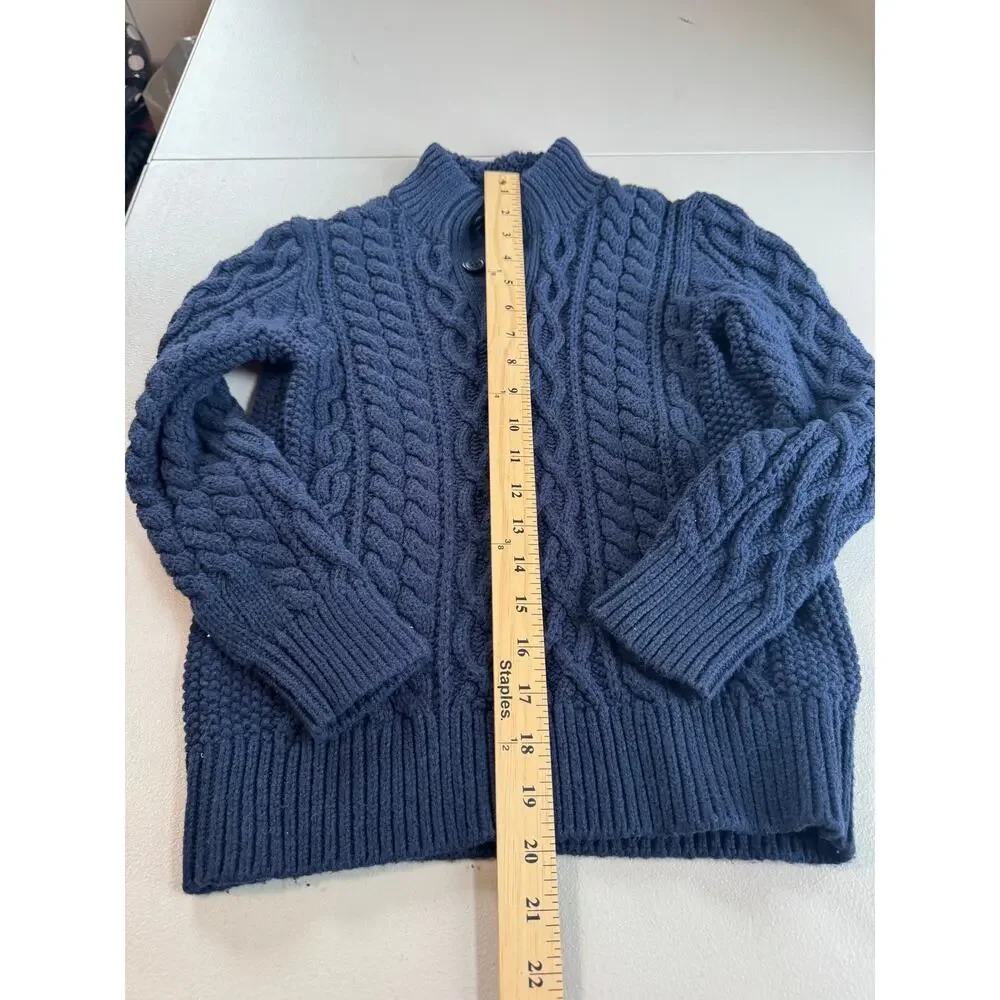 Gap Kids Boys Cable-Knit Mockneck Sweater Blue Size M (8)